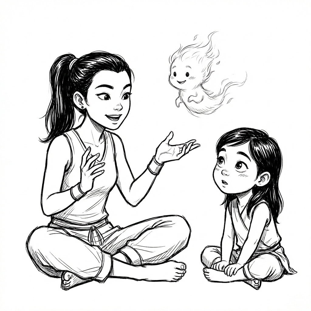 Person sharing stories with others